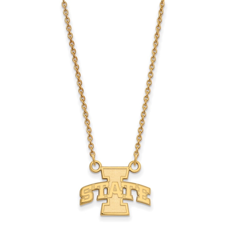 10k Gold LogoArt Iowa State University Small Pendant 18 inch Necklace