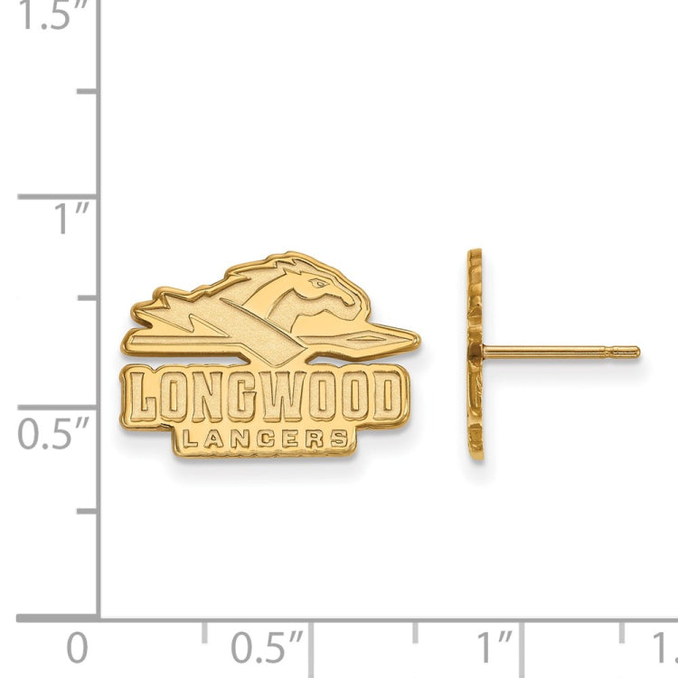 10k Gold LogoArt Longwood University Lancers Small Post Earrings