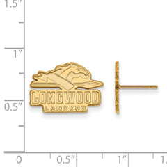 10k Gold LogoArt Longwood University Lancers Small Post Earrings