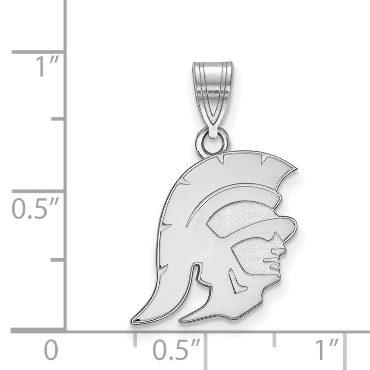 14k White Gold University of Southern California Trojan Medium Pendant