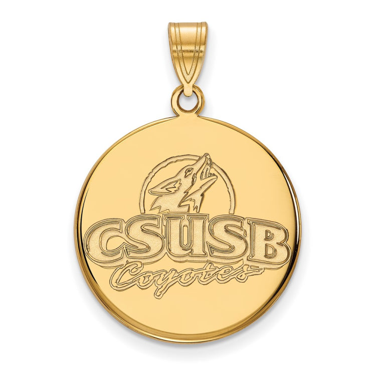 14k Gold LogoArt California State University San Bernardino Coyotes Large Disc Pendant