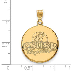 14k Gold LogoArt California State University San Bernardino Coyotes Large Disc Pendant