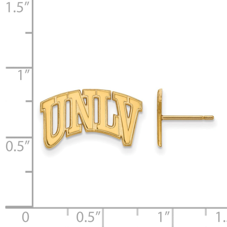 14k Gold LogoArt University of Nevada-Las Vegas U-N-L-V Small Post Earrings