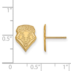 14k Gold LogoArt University of New Mexico Lobos Small Post Earrings