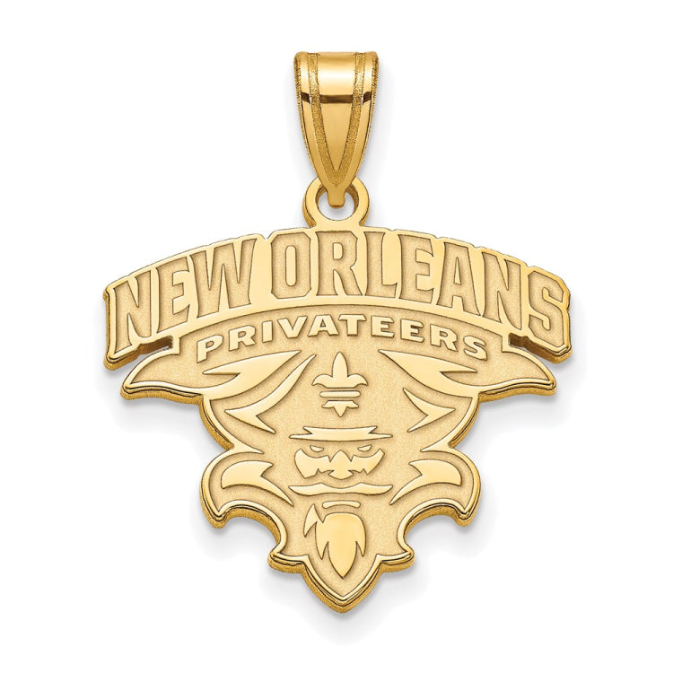 14k Gold LogoArt University of New Orleans U-N-O Extra Large Pendant