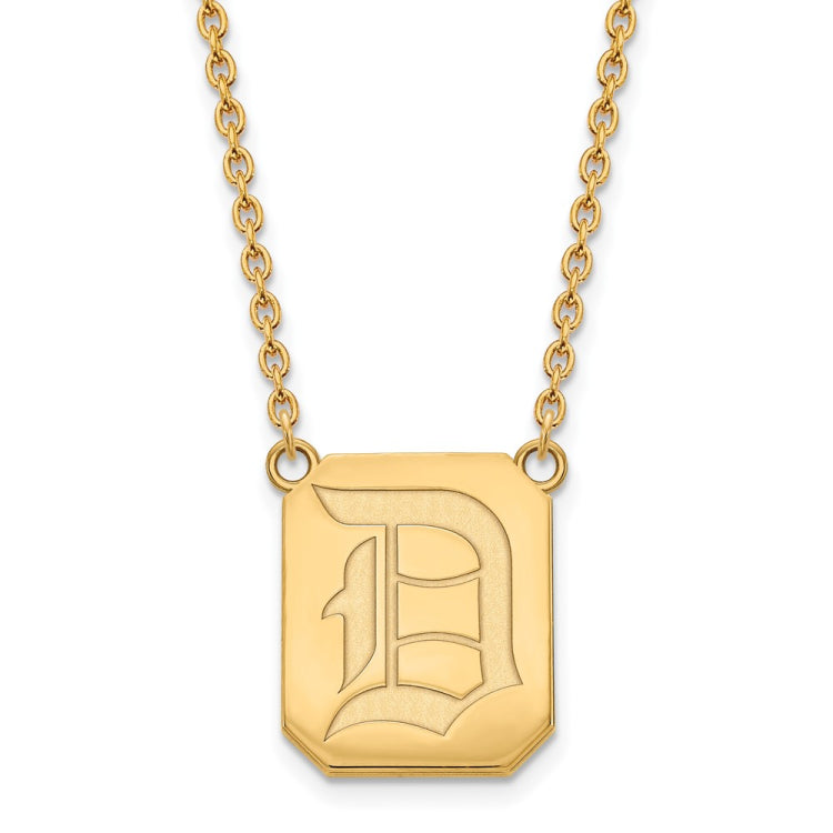 14k Gold LogoArt Duquesne University Letter D Large Pendant 18 inch Necklace