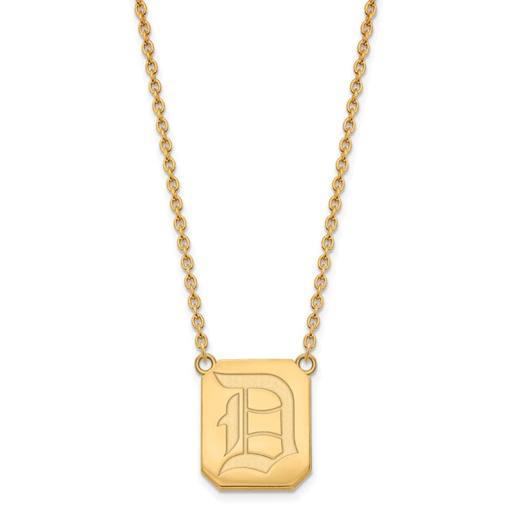 14k Gold LogoArt Duquesne University Letter D Large Pendant 18 inch Necklace