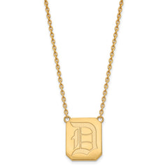 14k Gold LogoArt Duquesne University Letter D Large Pendant 18 inch Necklace