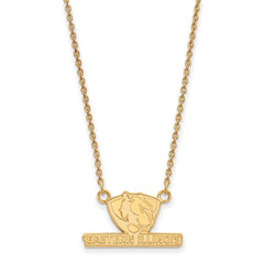 14k Gold LogoArt Eastern Illinois University Small Pendant 18 inch Necklace