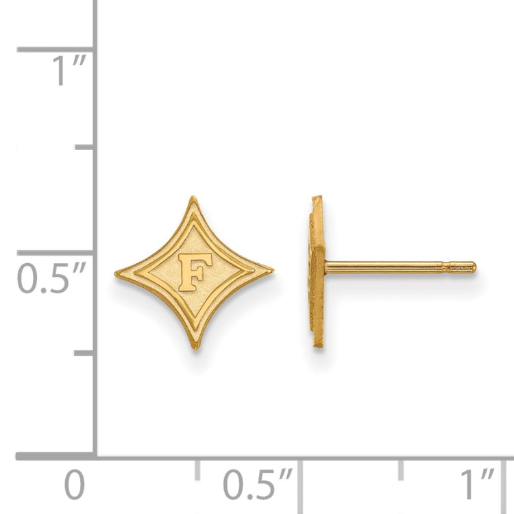 14k Gold LogoArt Furman University Extra Small Post Earrings
