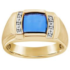 GTS YG SAPPHIRE/DIA RING WITH J-BACK