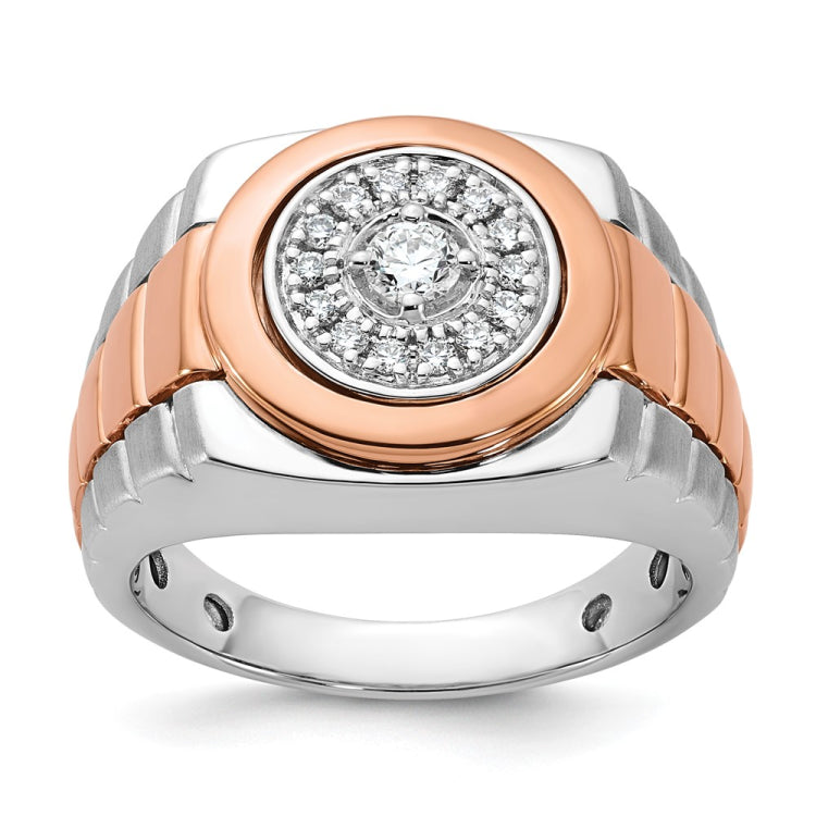18k IBGoodman White & Rose Gold Lab Grown VS/SI+ G+ Dia Rolex Cluster w/Unc