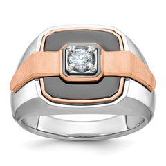 Men's White/Rose Gold .33ct Diamond  Solitaire Ring Mounting