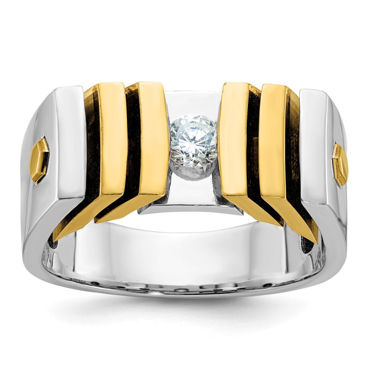 GTS TWO TONE DIAMOND SOLITAIR RING Mounting