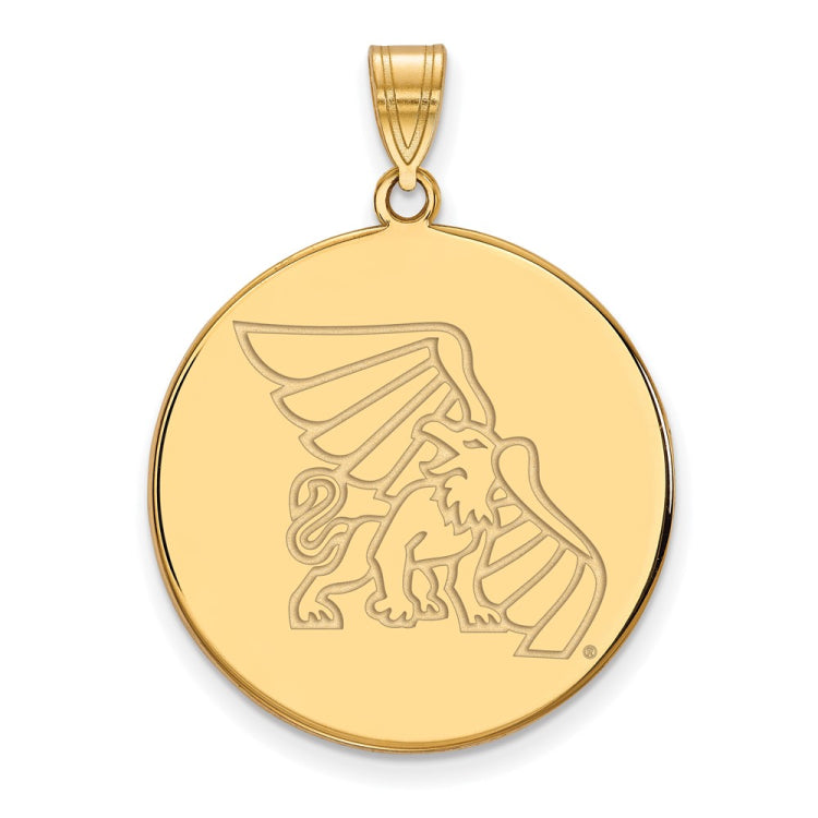 10k Gold LogoArt Missouri Western State University Griffon Extra Large Disc Pendant