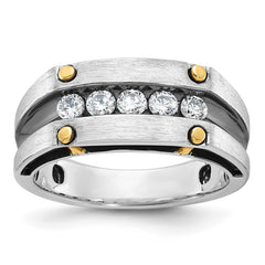 Men's WG Band with YG Accent and Soft Satin Finish Mounting
