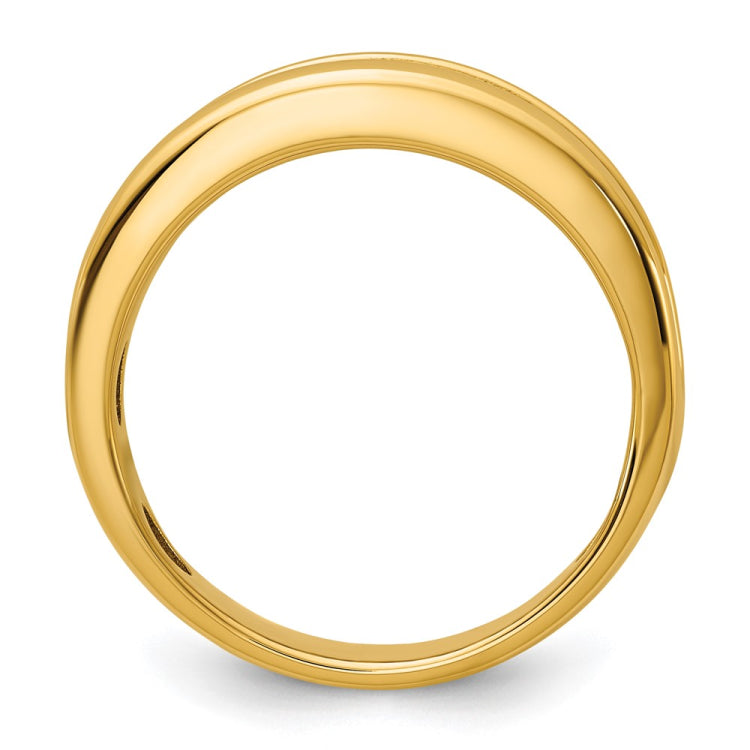 LDS YG DIAMOND BAND--GEM ON GEM WITH WHITE RHOD CTR PANEL Mounting