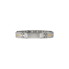 IBGoodman Stainless Steel with 10K Gold Accent 8.75 inch Link Bracelet