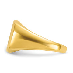 10ky 14mm x 14mm cushion face signet ring.