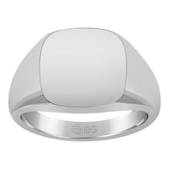 14kw 14mm x 14mm cushion face signet ring.