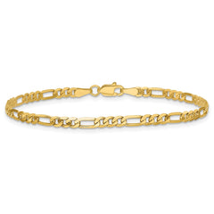 14k 3mm Flat Figaro Chain