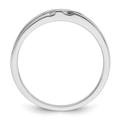 IBGoodman 10k White Gold Men's Polished Satin and Grooved Ring Mounting