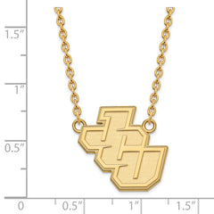 14k Gold LogoArt John Carroll University Large Pendant 18 inch Necklace