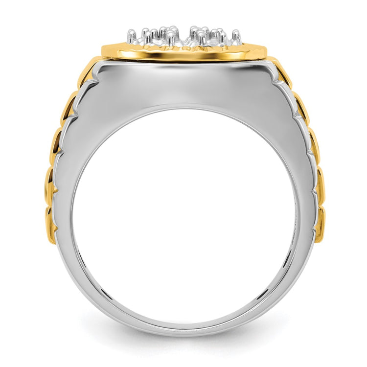 Men's Two-tone Cluster Ring  (yellow parts/bezel) Mounting