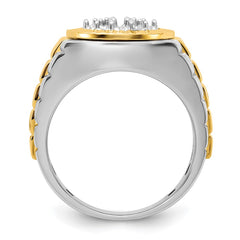 Men's Two-tone Cluster Ring  (yellow parts/bezel) Mounting