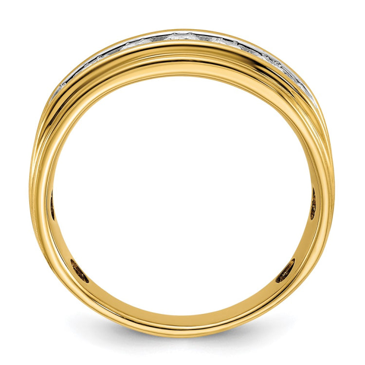 14k White Gold IBGoodman Men's Polished Ring Mounting