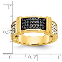 GENTS YELLOW GOLD BLACK & WHITE DIA BAND Mounting