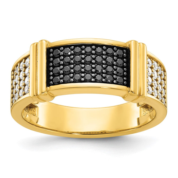 GENTS YELLOW GOLD BLACK & WHITE DIA BAND Mounting