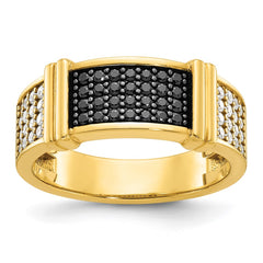 GENTS YELLOW GOLD BLACK & WHITE DIA BAND Mounting