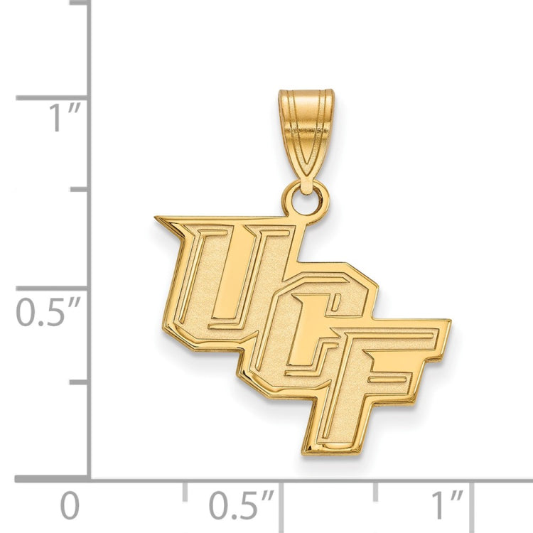 14k Gold LogoArt University of Central Florida U-C-F Medium Pendant