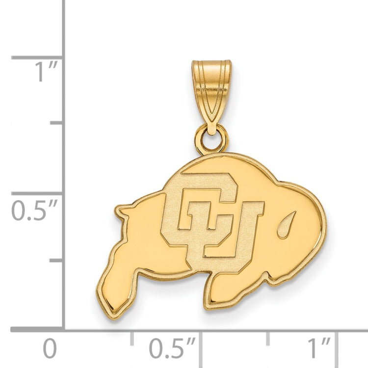 14k Gold LogoArt University of Colorado Buffalo Medium Pendant