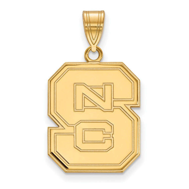 14k Gold LogoArt North Carolina State University N-C-S Large Pendant
