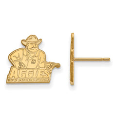 14k Gold LogoArt New Mexico State University Aggies Small Post Earrings