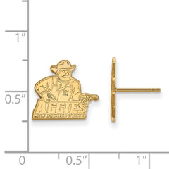 14k Gold LogoArt New Mexico State University Aggies Small Post Earrings
