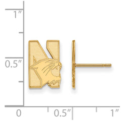 14k Gold LogoArt Northwestern University Small Post Earrings