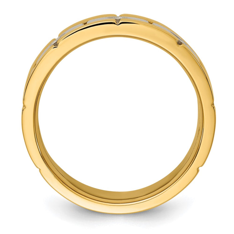 Men's Two-tone .15ct tw Diamond Band with Satin Finish Mounting