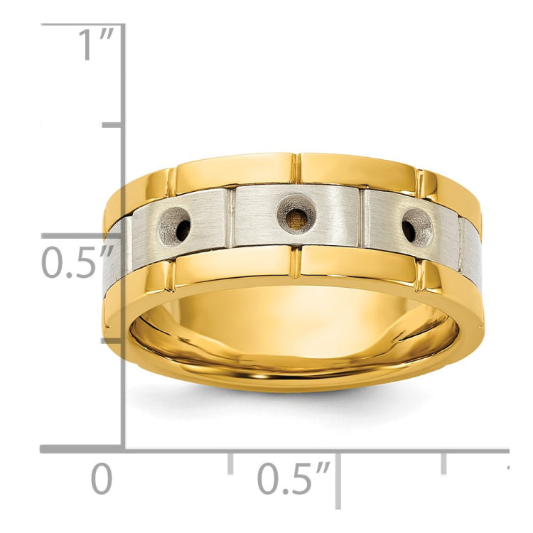 Men's Two-tone .15ct tw Diamond Band with Satin Finish Mounting