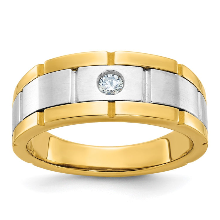Men's TT .10ct Diamond Solitaire Band with Satin Finish Accent Mounting