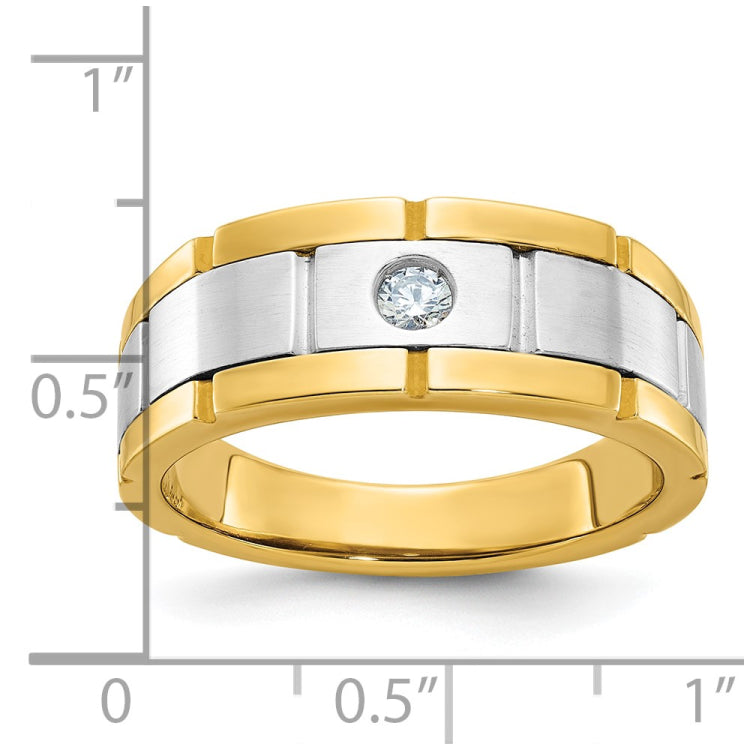 Men's TT .10ct Diamond Solitaire Band with Satin Finish Accent Mounting