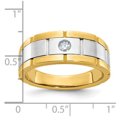 Men's TT .10ct Diamond Solitaire Band with Satin Finish Accent Mounting