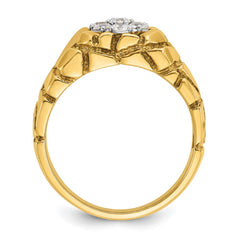 14k Two-tone IBGoodman Men's Diamond Nugget Cluster Complete Ring