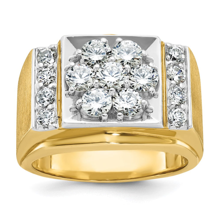 Men's 2ct tw Diamond Cluster Ring with Satin Finish Accent Mounting