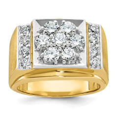 Men's 2ct tw Diamond Cluster Ring with Satin Finish Accent Mounting