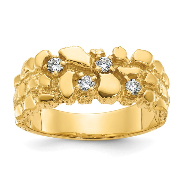 14ky Fancy Nugget Ring .3 TDW