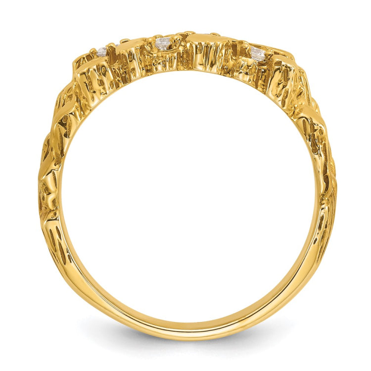 14ky Fancy Nugget Ring .3 TDW