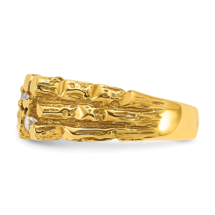 14ky Fancy Nugget Ring .3 TDW